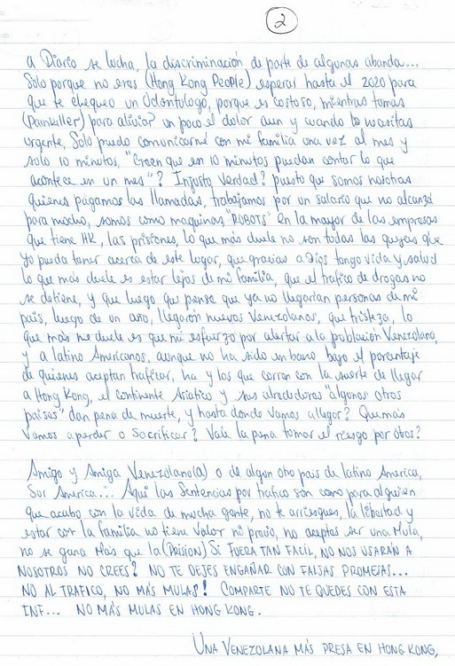 carta de venezolana en prison 8 marzo 2018
